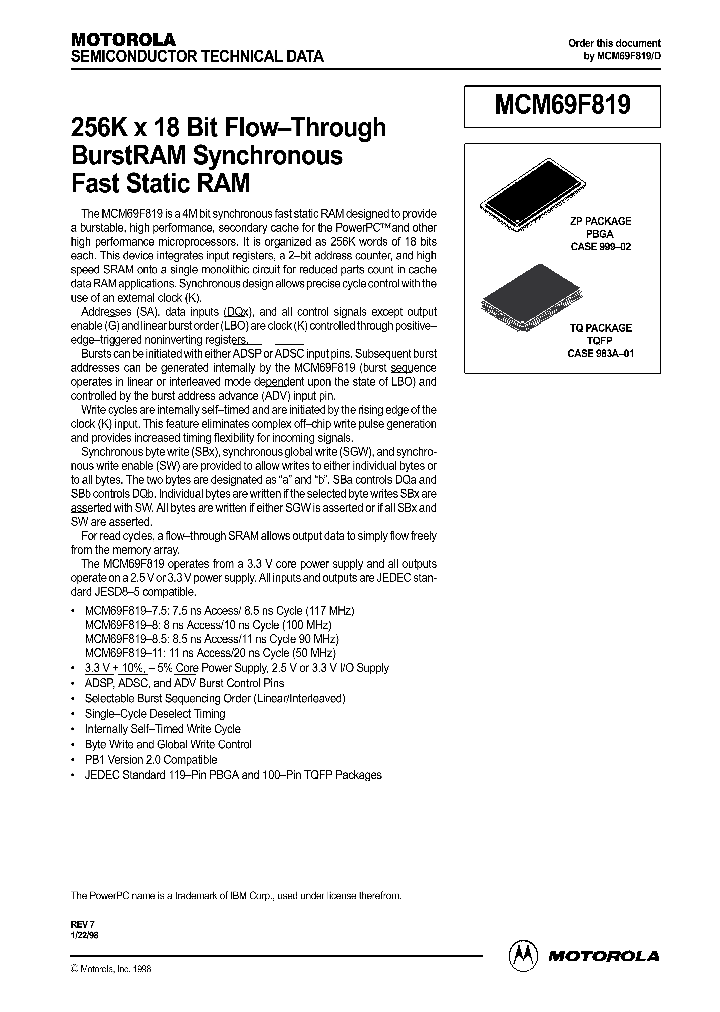MCM69F819TQ11_63984.PDF Datasheet