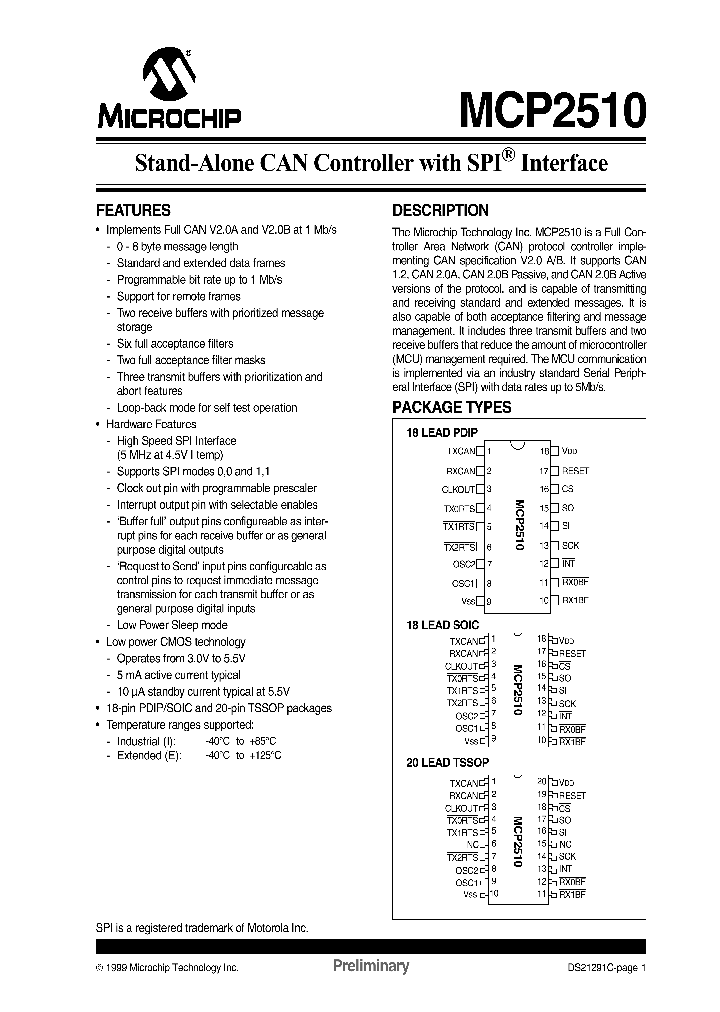 MCP2510_137246.PDF Datasheet