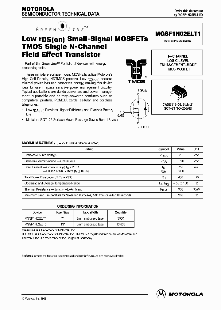 MGSF1N02ELT1_166645.PDF Datasheet