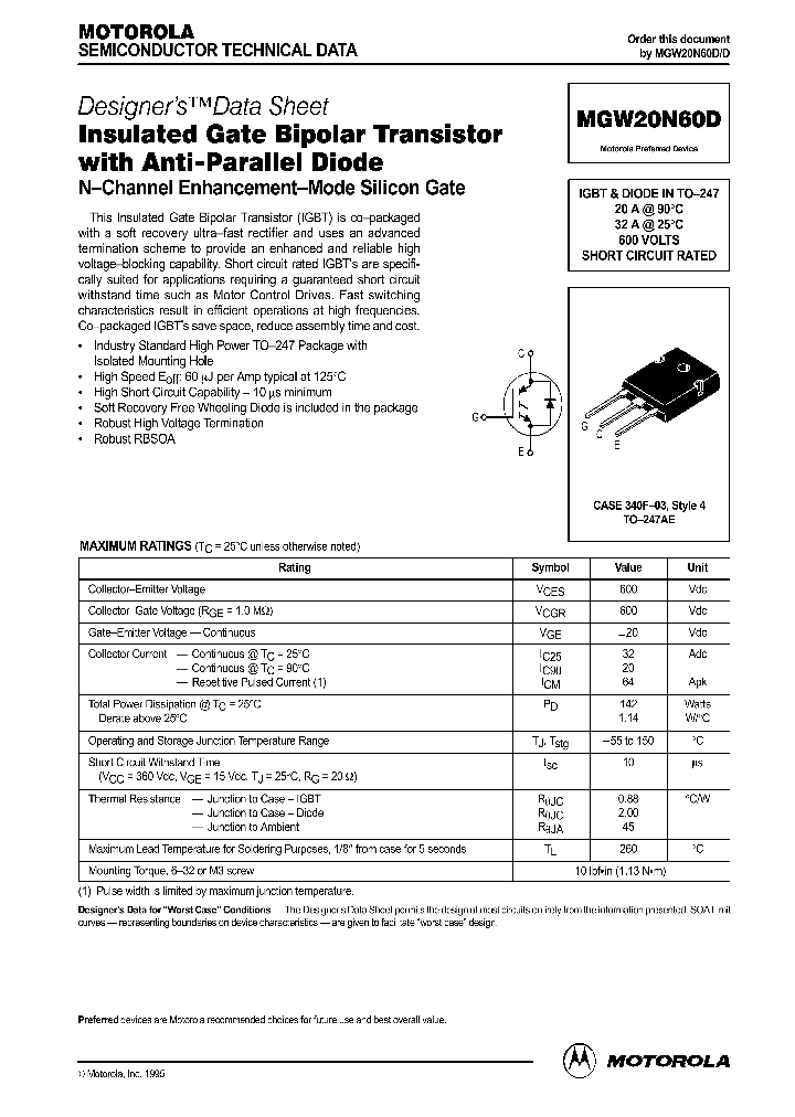 MGW20N60D_14597.PDF Datasheet