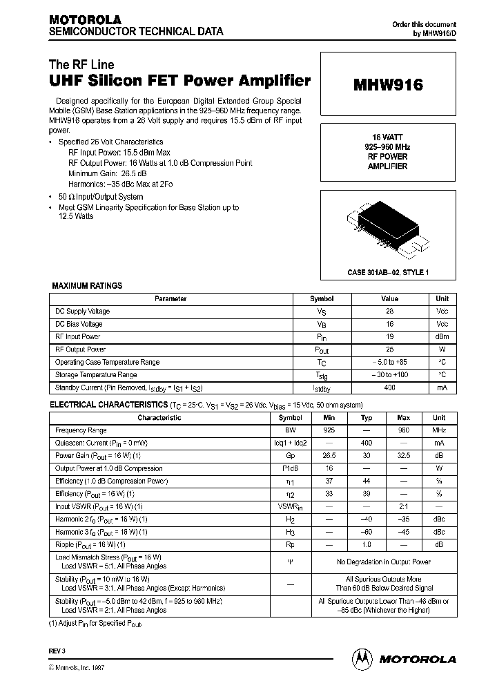 MHW916_52838.PDF Datasheet