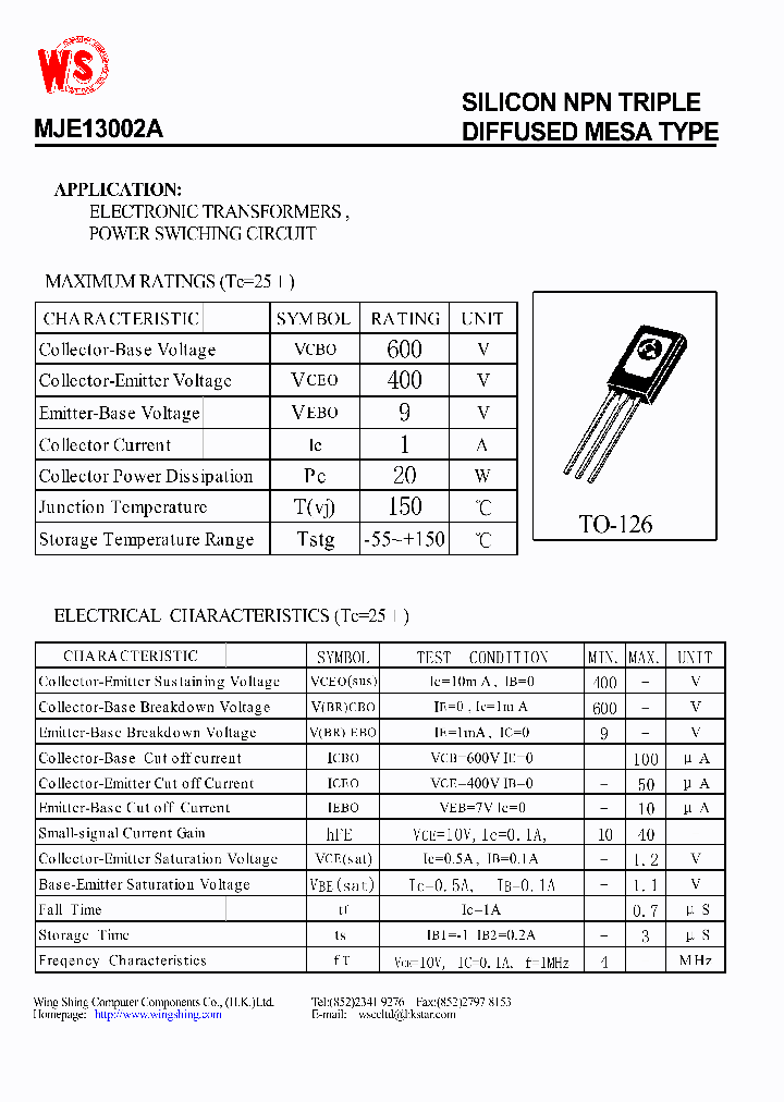 MJE13002A_139767.PDF Datasheet