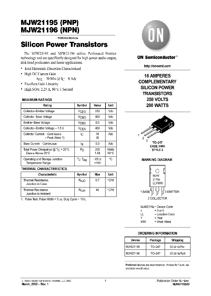 MJW21195_53188.PDF Datasheet