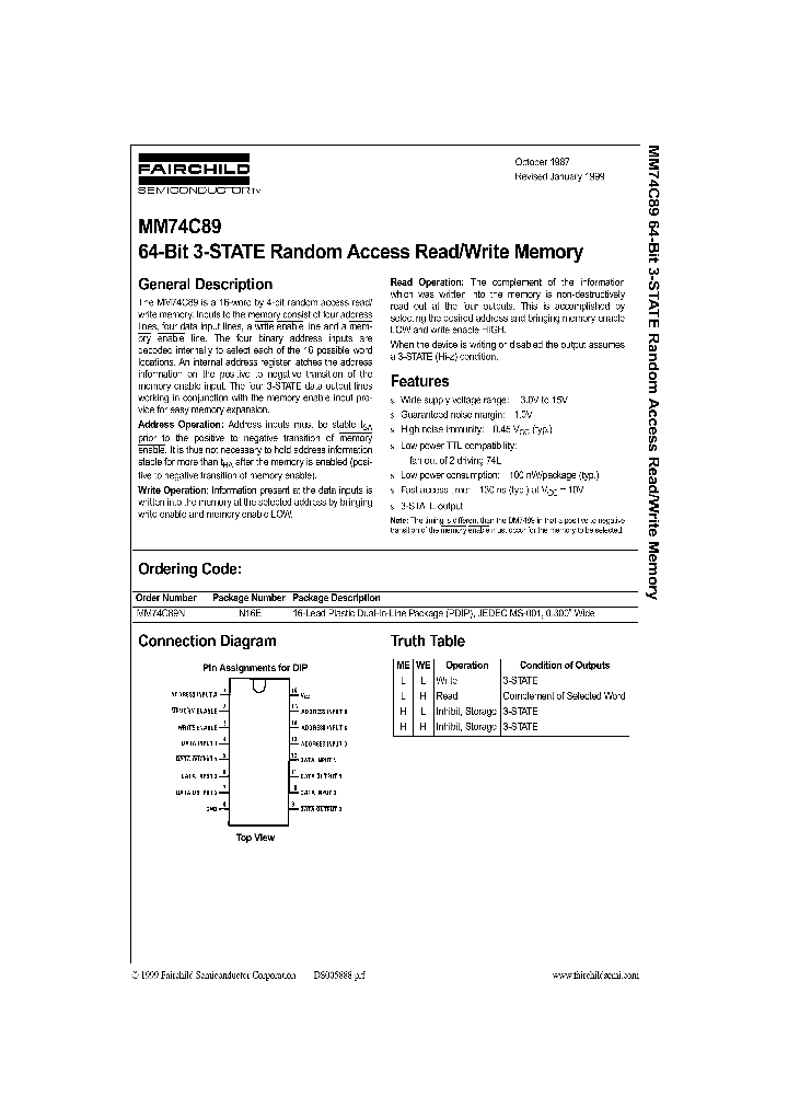 MM74C89_171805.PDF Datasheet