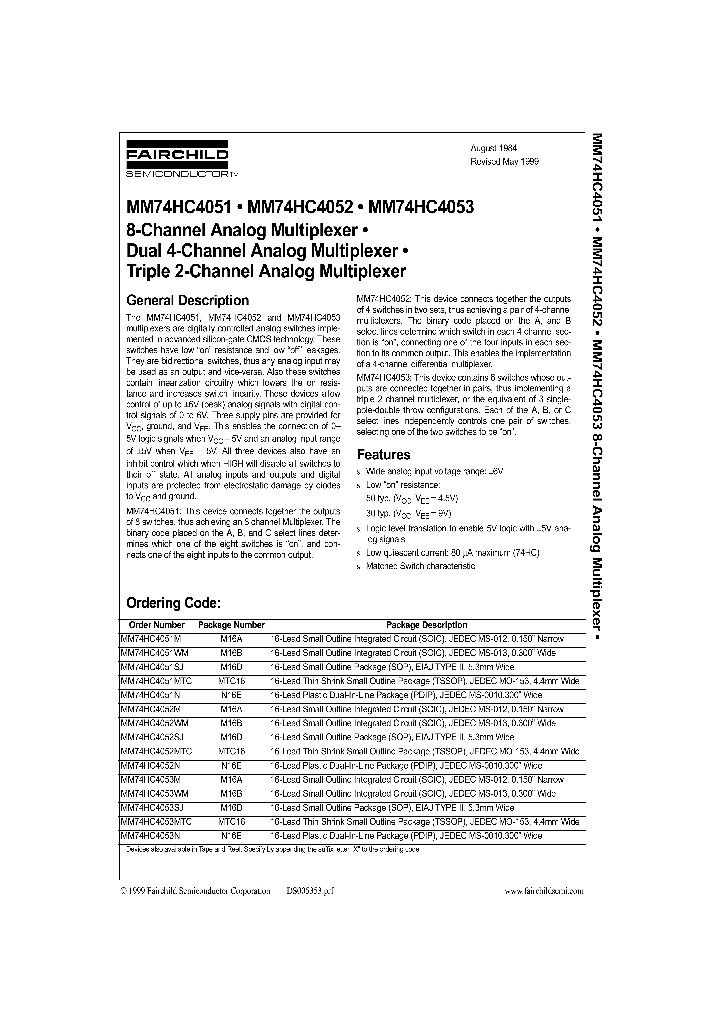 MM74HC4051_174917.PDF Datasheet