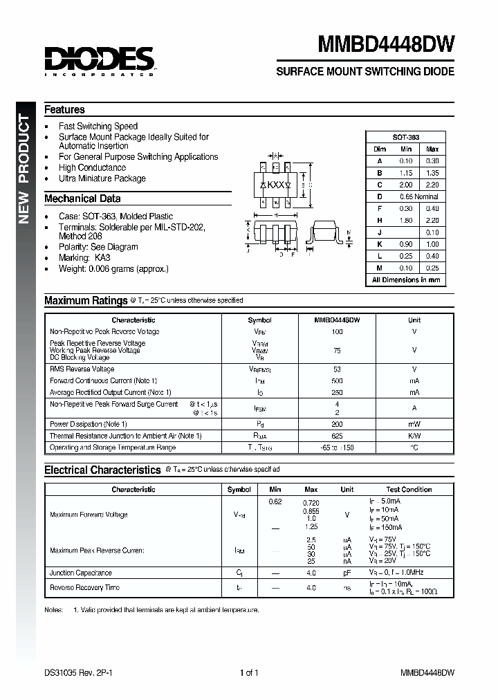 MMBD4448DW_151993.PDF Datasheet