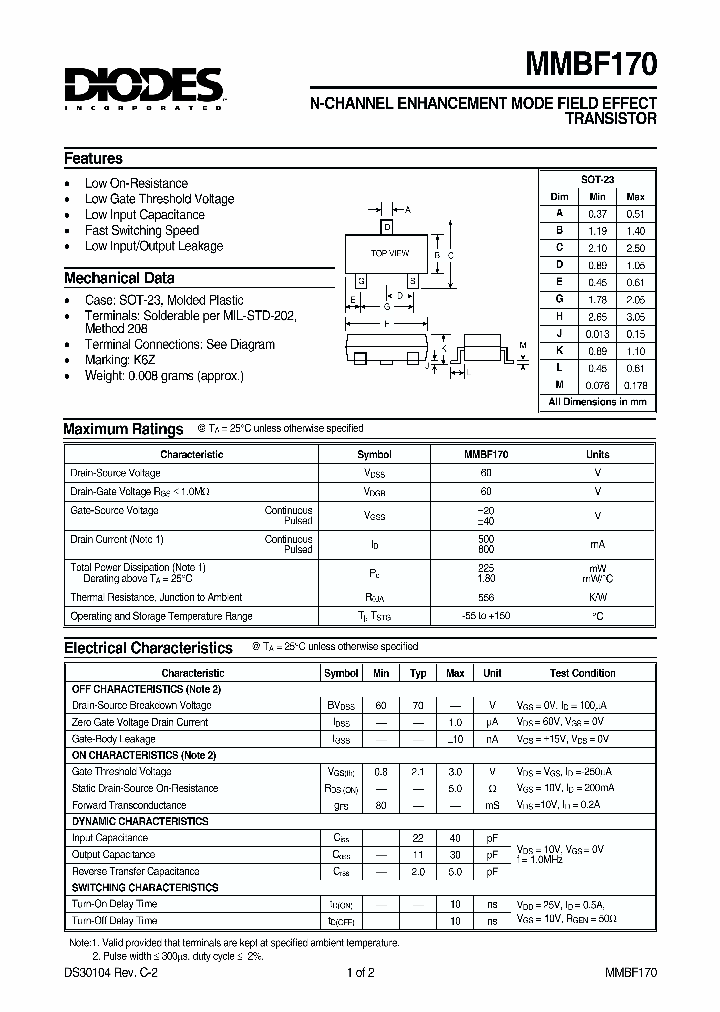 MMBF170_147024.PDF Datasheet