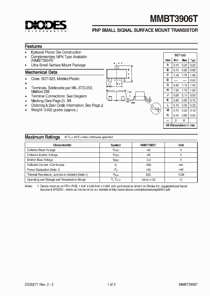 MMBT3906T_118261.PDF Datasheet