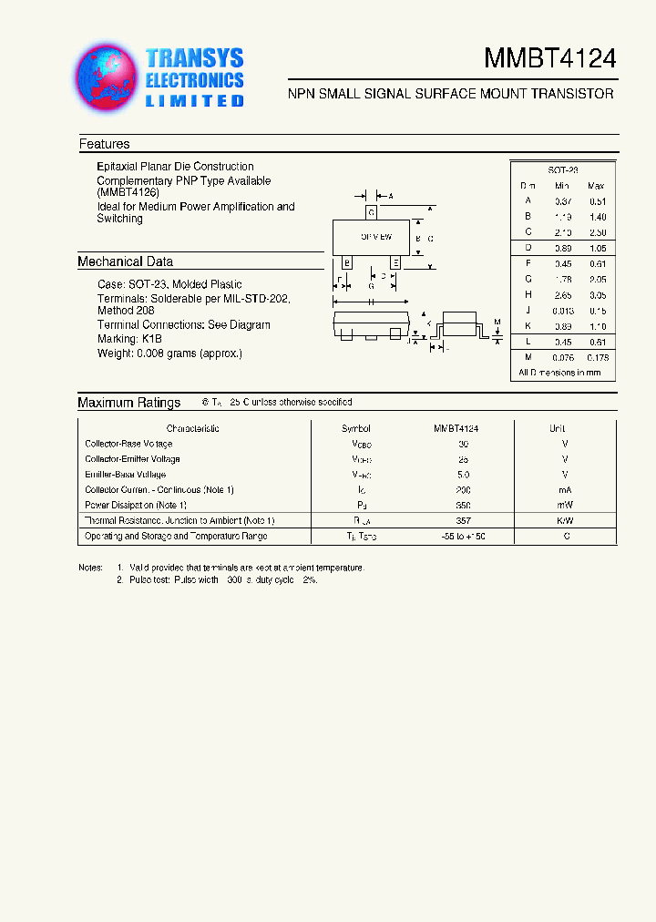 MMBT4124_108259.PDF Datasheet