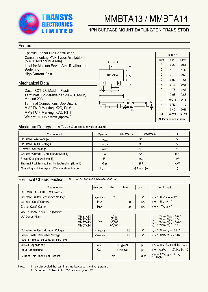 MMBTA13_182211.PDF Datasheet