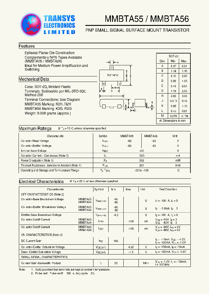 MMBTA55_122463.PDF Datasheet