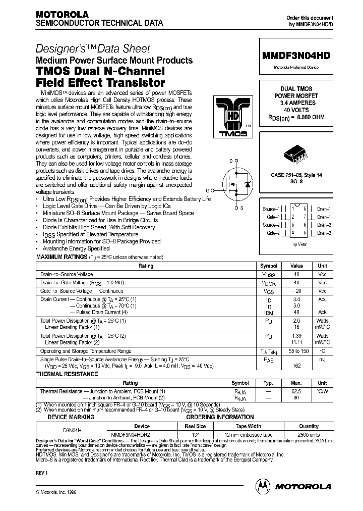 MMDF3N04HD_183651.PDF Datasheet