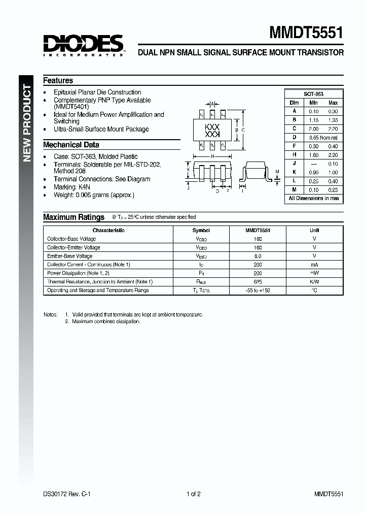 MMDT5551_161488.PDF Datasheet
