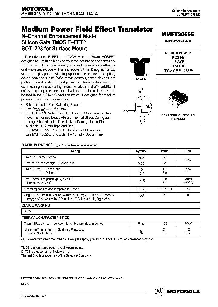 MMFT3055E_120285.PDF Datasheet