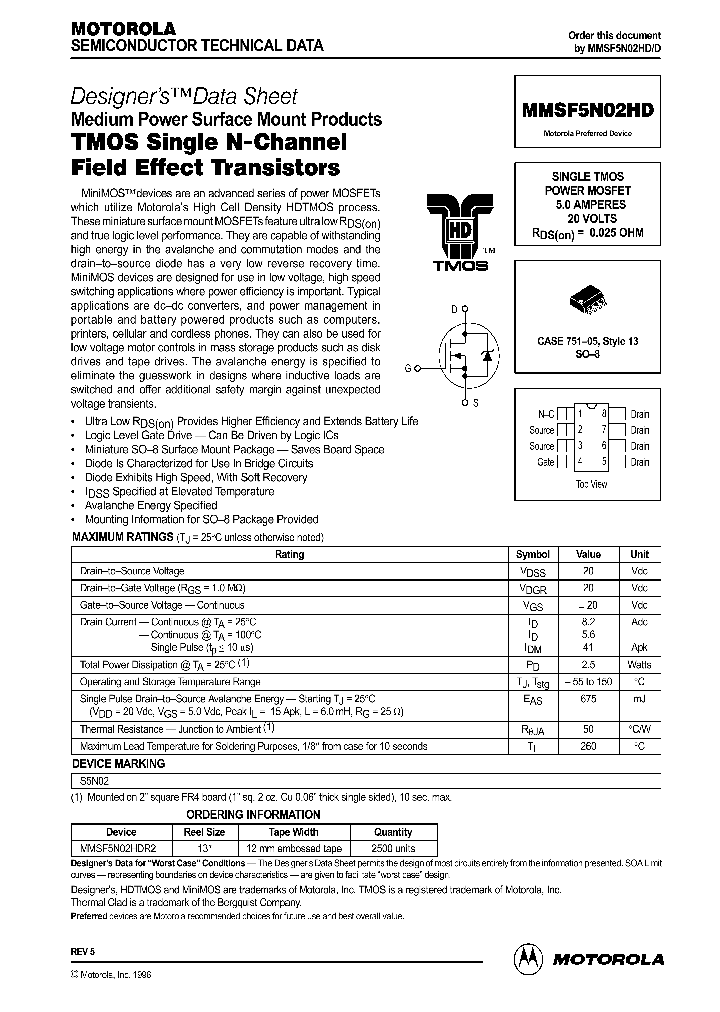 MMSF5N02HD_32241.PDF Datasheet