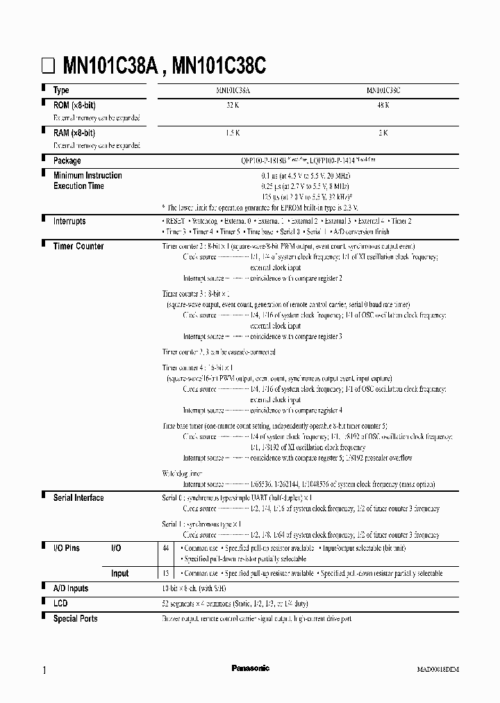 MN101C38A_11756.PDF Datasheet