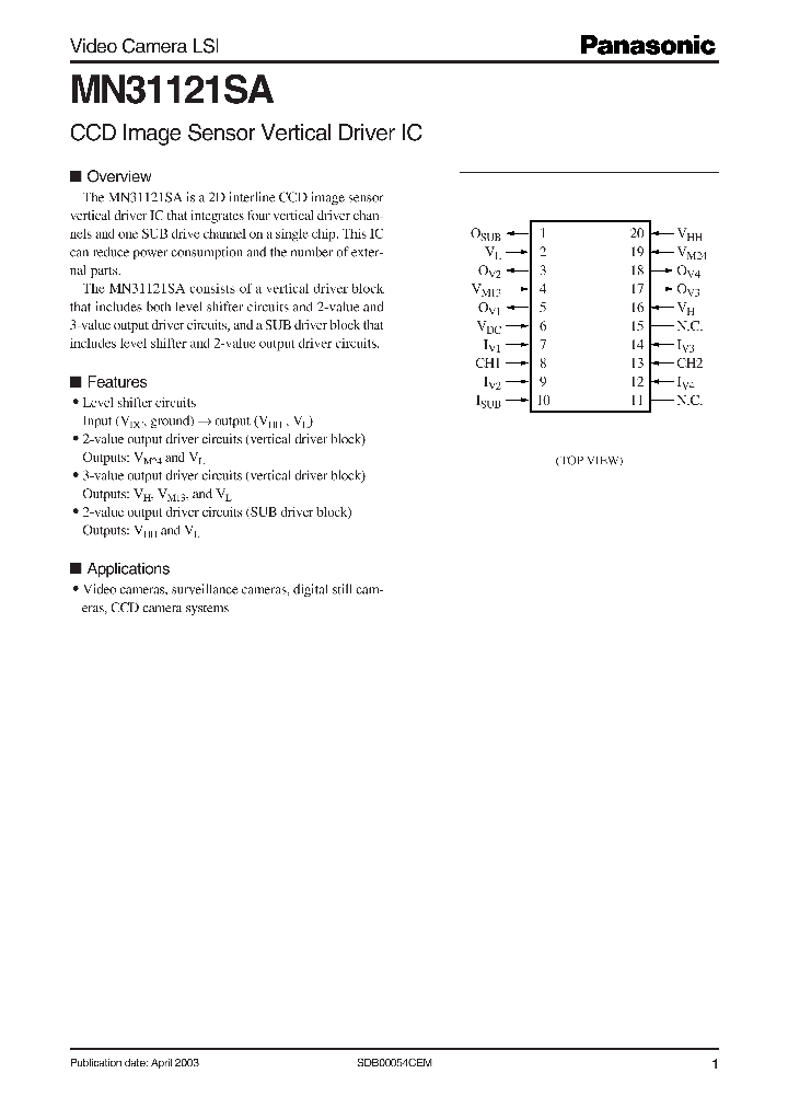 MN31121SA_101609.PDF Datasheet