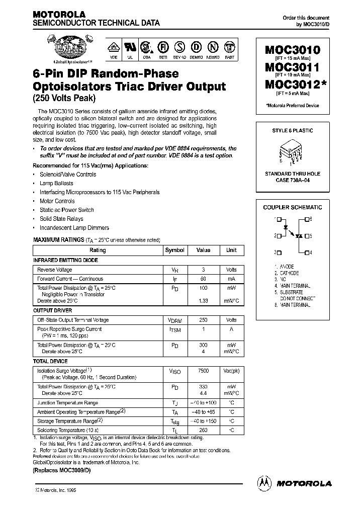 MOC3010_88675.PDF Datasheet