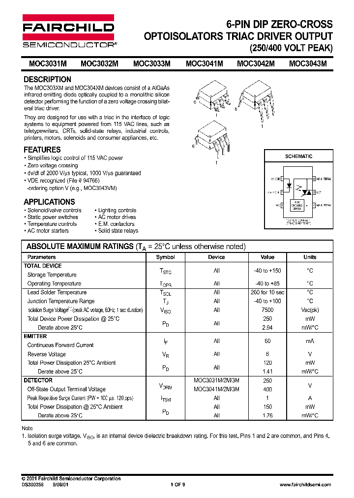 MOC3041M_4545.PDF Datasheet