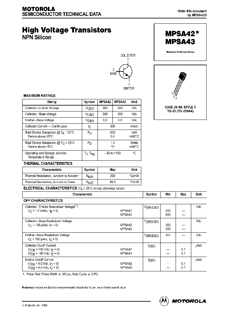 MPSA42_77891.PDF Datasheet
