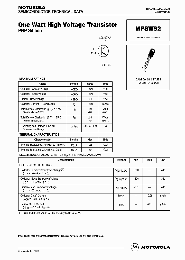 MPSW92_76810.PDF Datasheet