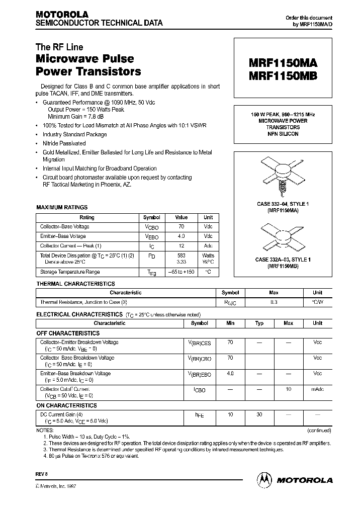 MRF1150MA_41795.PDF Datasheet