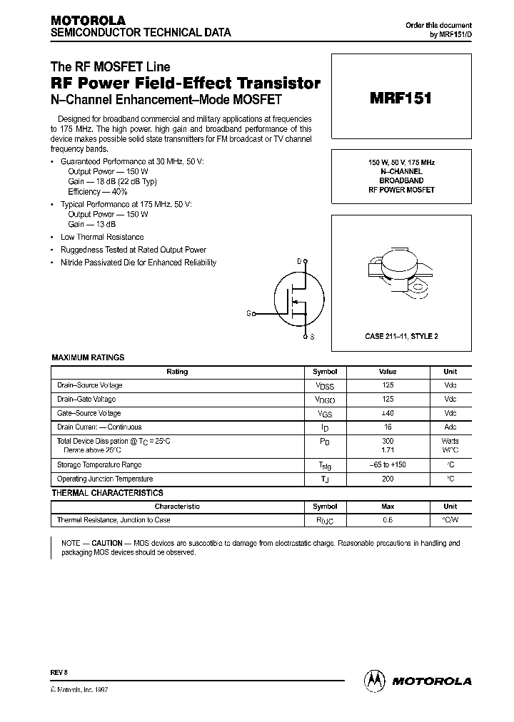 MRF151_41813.PDF Datasheet