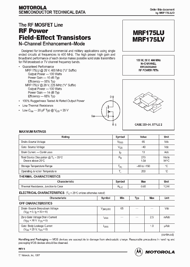 MRF175LV_41839.PDF Datasheet