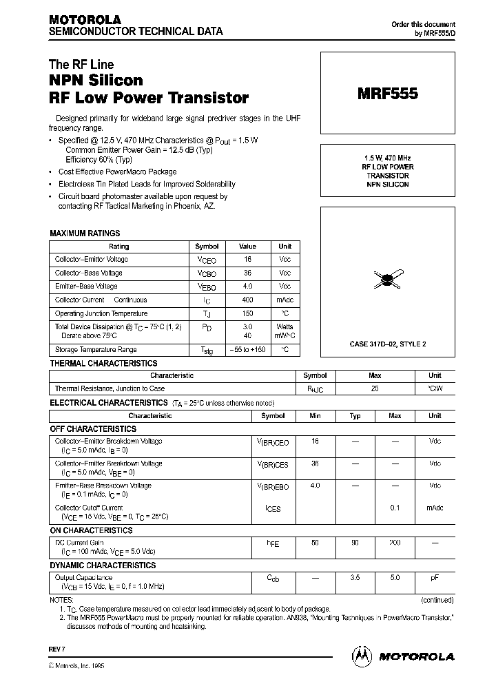 MRF555_185963.PDF Datasheet