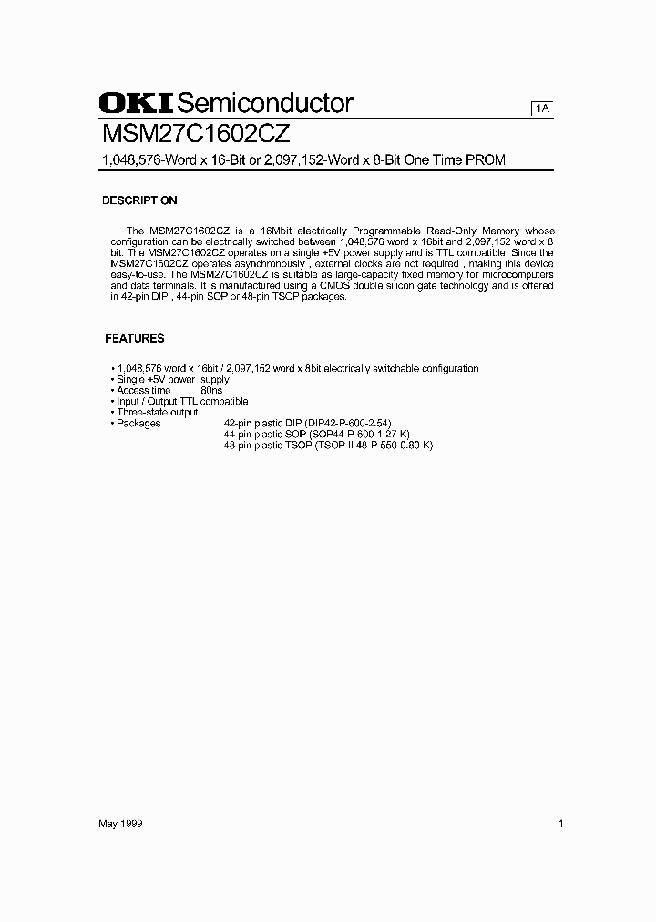 MSM27C1602CZ_32812.PDF Datasheet