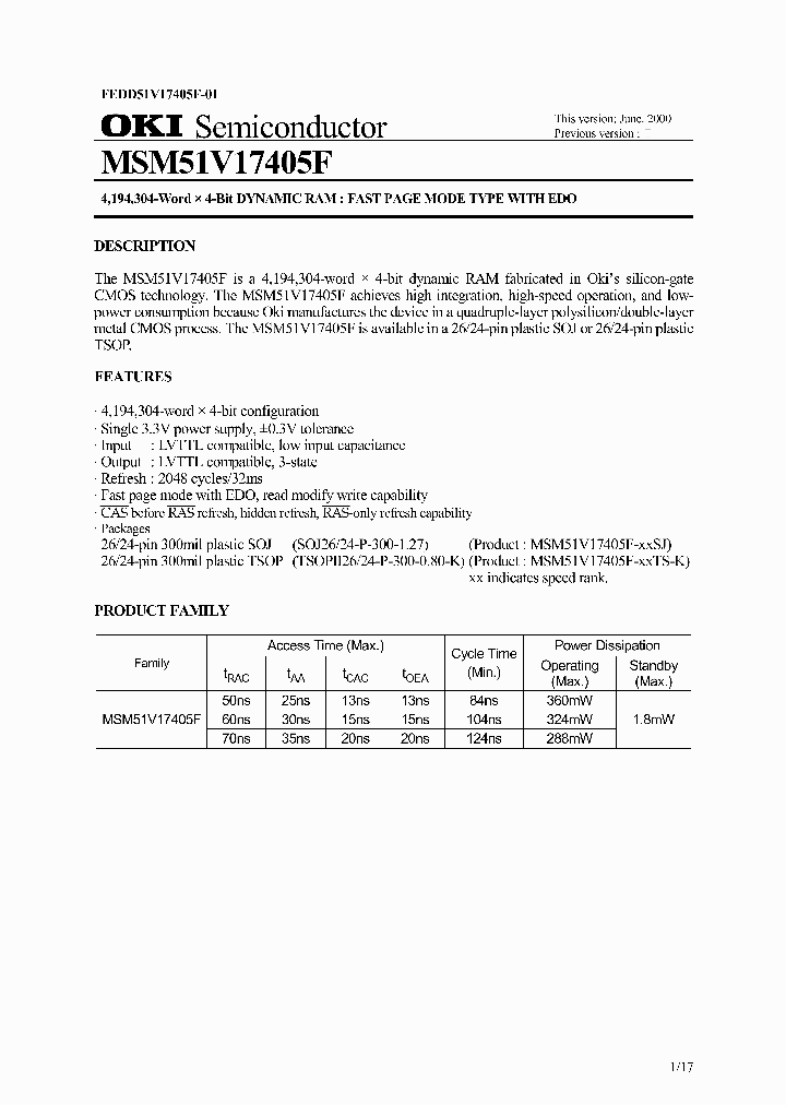 MSM51V17405F_29284.PDF Datasheet