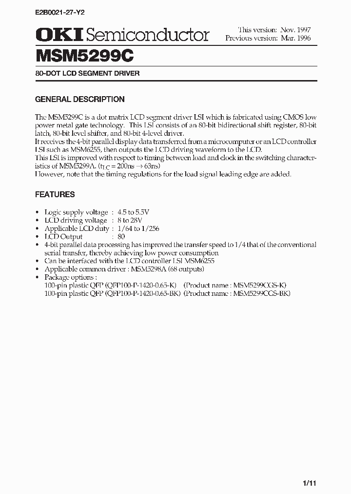 MSM5299C_177682.PDF Datasheet