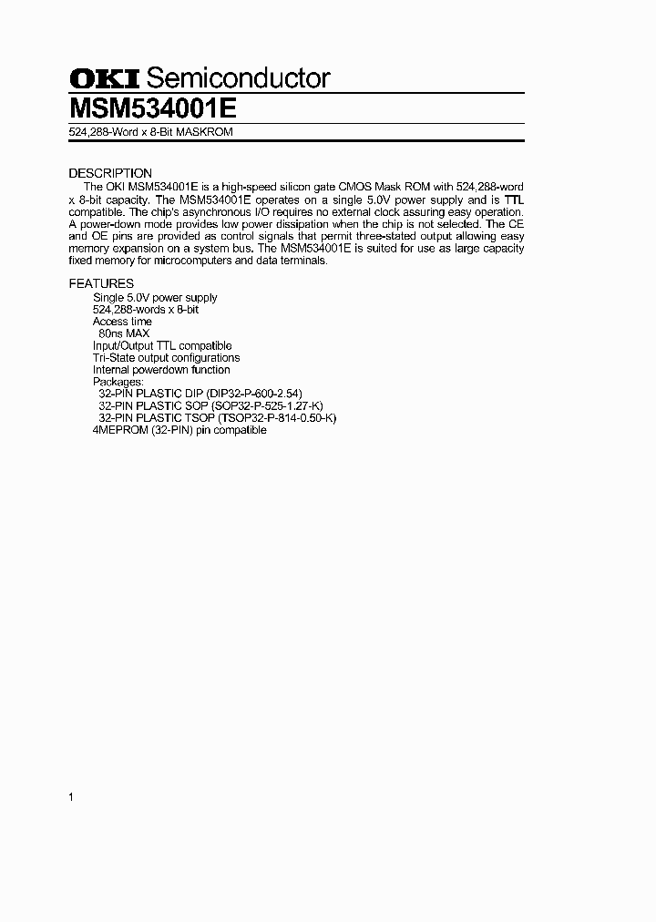 MSM534001E_163883.PDF Datasheet