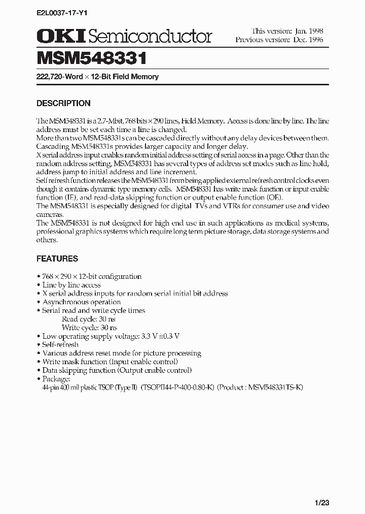 MSM548331_143707.PDF Datasheet