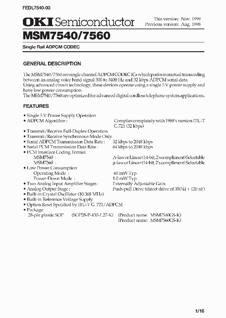 MSM7540_151372.PDF Datasheet