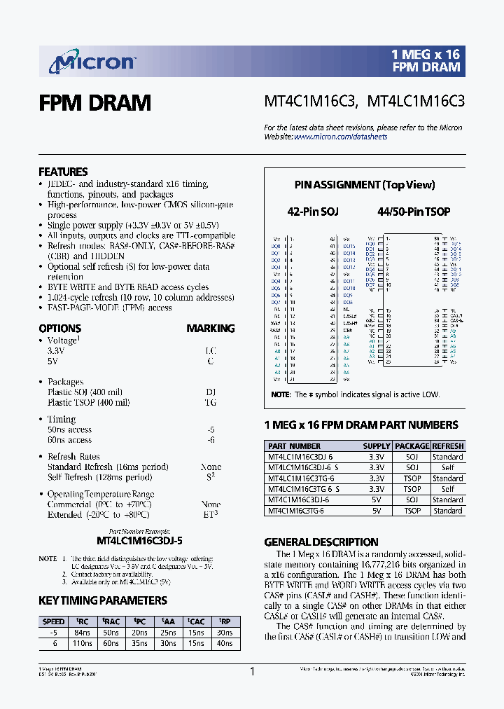 MT4LC1M16C3DJ-6_32967.PDF Datasheet