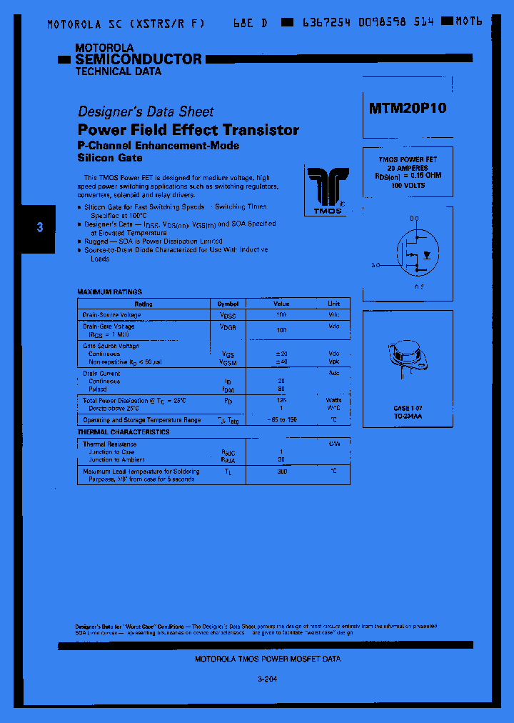 MTM20P10_66330.PDF Datasheet