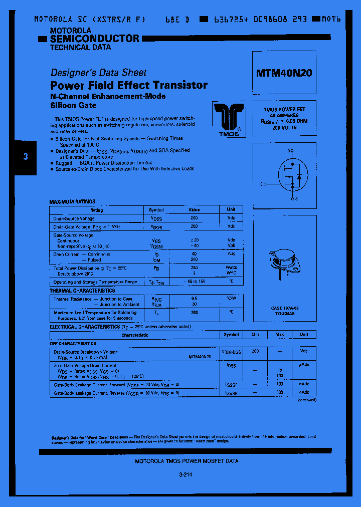 MTM40N20_66399.PDF Datasheet