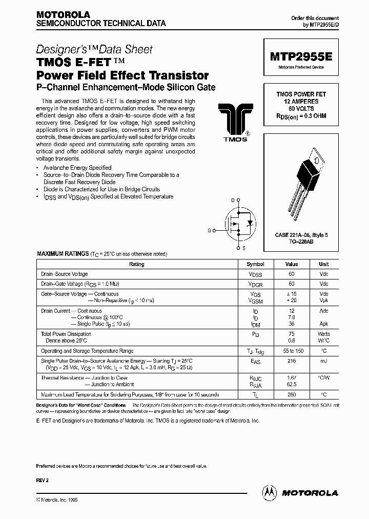 MTP2955E_188234.PDF Datasheet