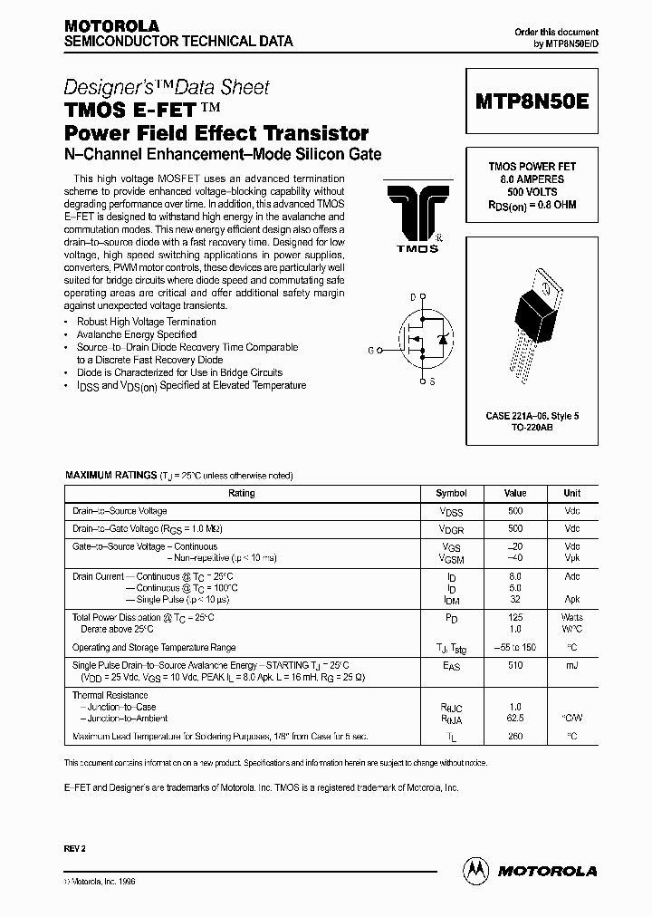 MTP8N50E_65134.PDF Datasheet