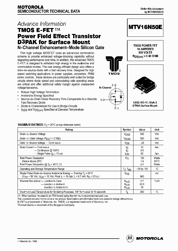 MTV16N50E_57117.PDF Datasheet