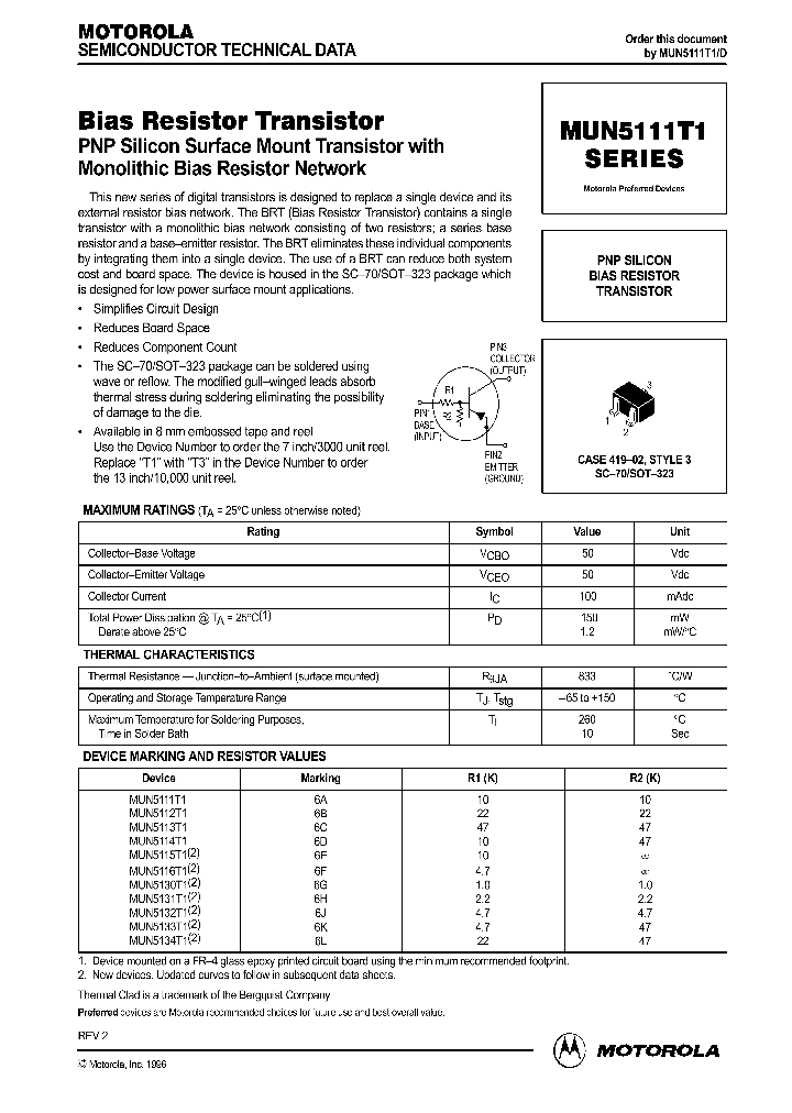 MUN5111T1_58964.PDF Datasheet