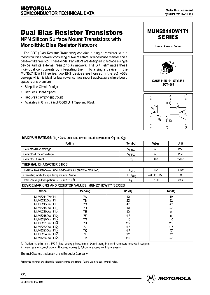 MUN5211DW_119757.PDF Datasheet