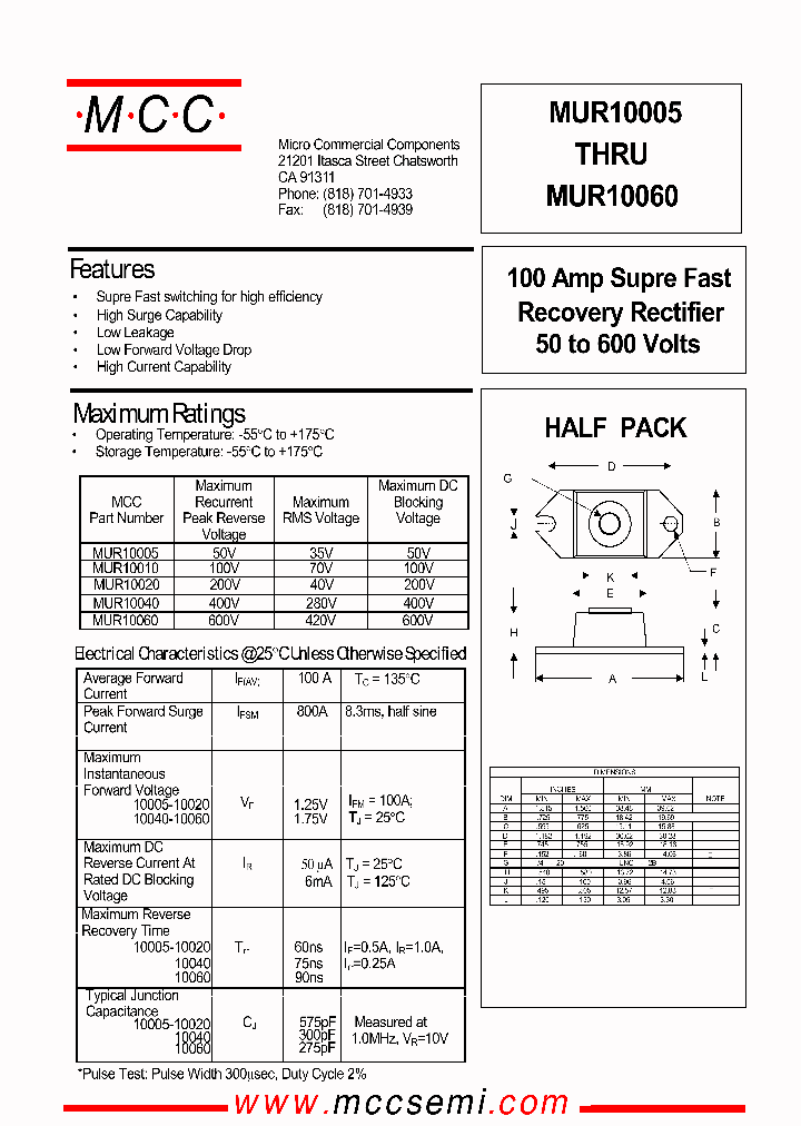 MUR10005_58683.PDF Datasheet