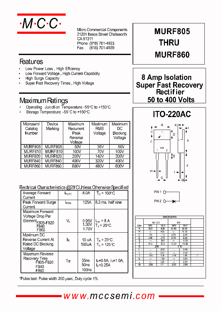 MURF805_58756.PDF Datasheet