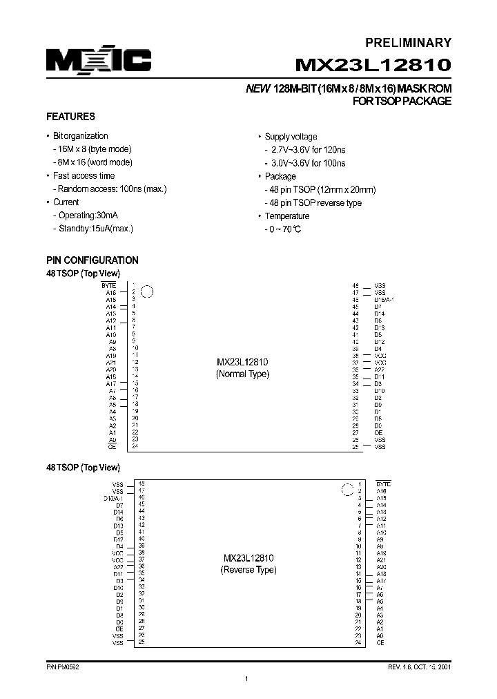 MX23L12810-1_168404.PDF Datasheet