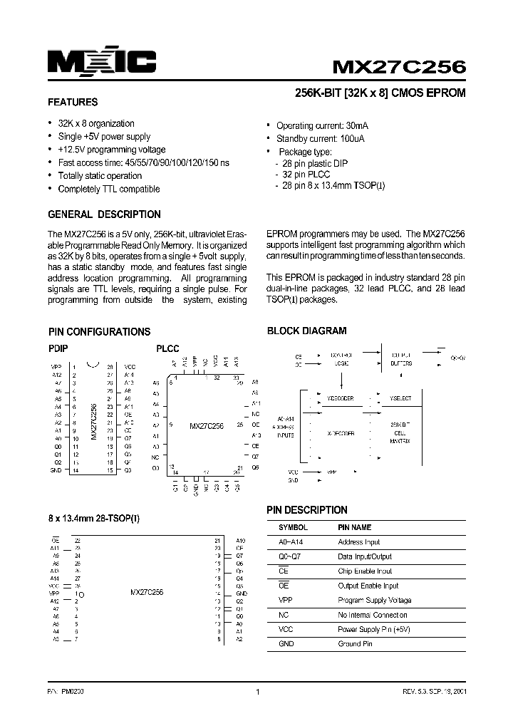 MX27C256_131130.PDF Datasheet