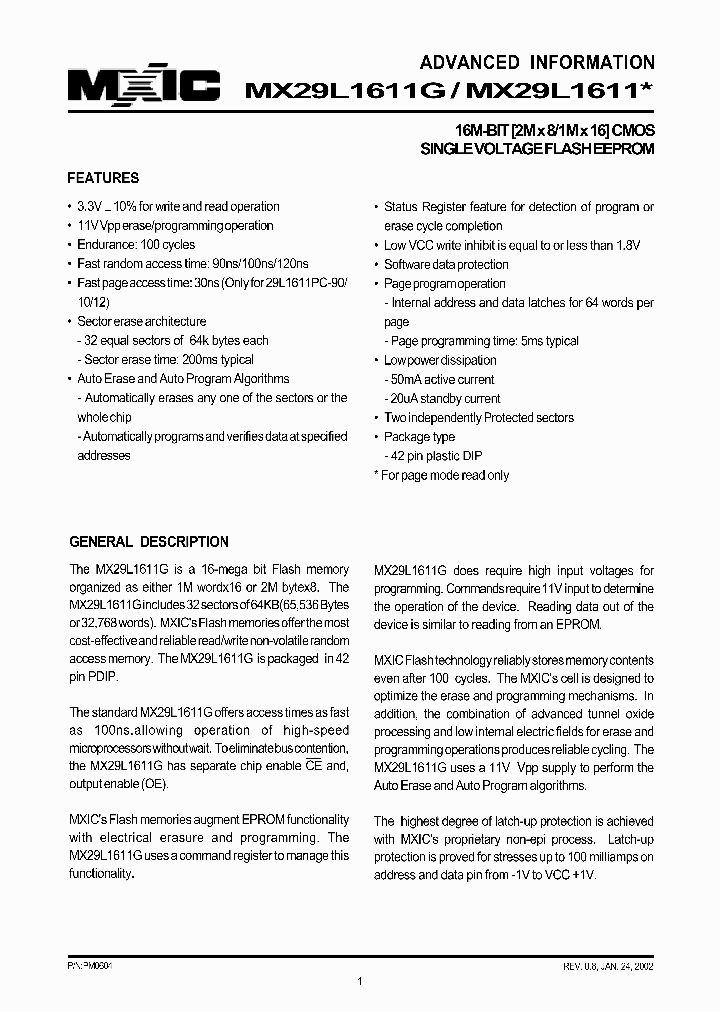 MX29L1611G_159255.PDF Datasheet