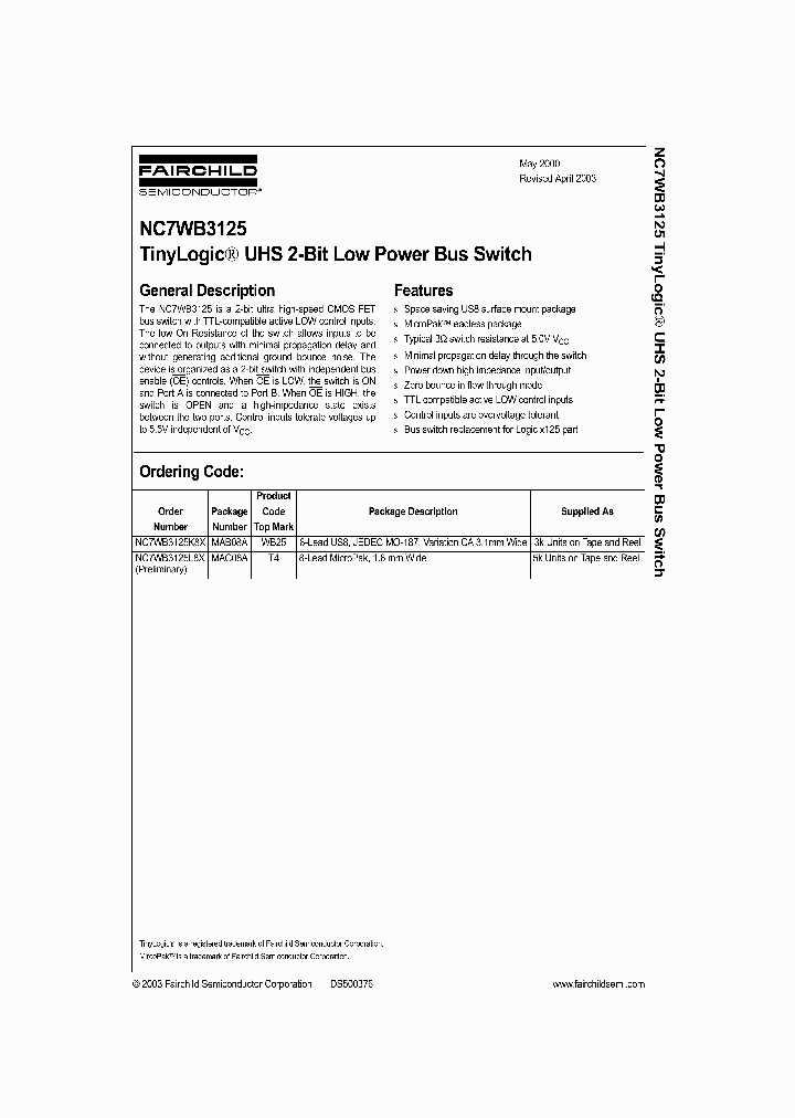 NC7WB3125_52957.PDF Datasheet
