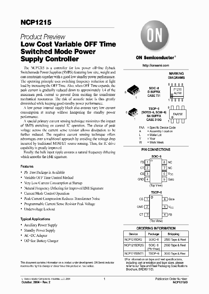 NCP1215_174254.PDF Datasheet